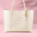 SELOVO Initial Keychain White/Pink Flower Charms for Key Cute Letter Keyring for Handbag Backpack